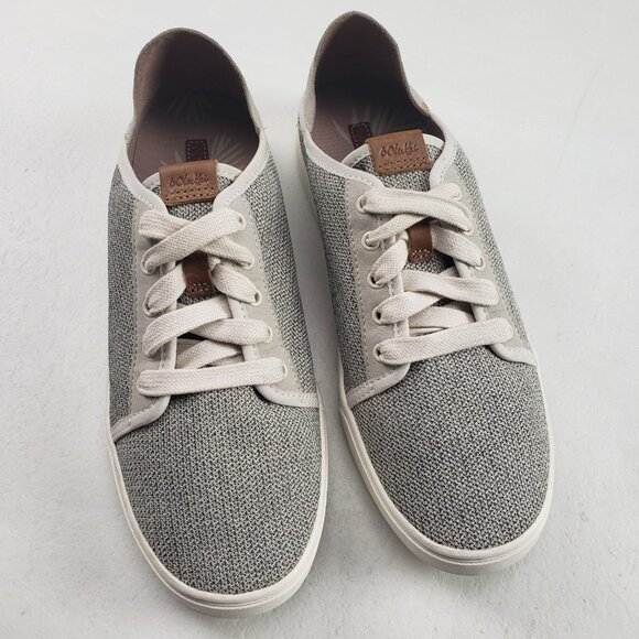 OluKai Shoes - Olukai Pehuea Li Lace Up Sneaker Womens 10 Beige Casual Comfort Slip On Shoe